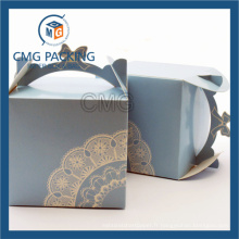 Boîte à gâteau personnalisée en usine avec poignée en papier (boîte à gâteau CMG-013)